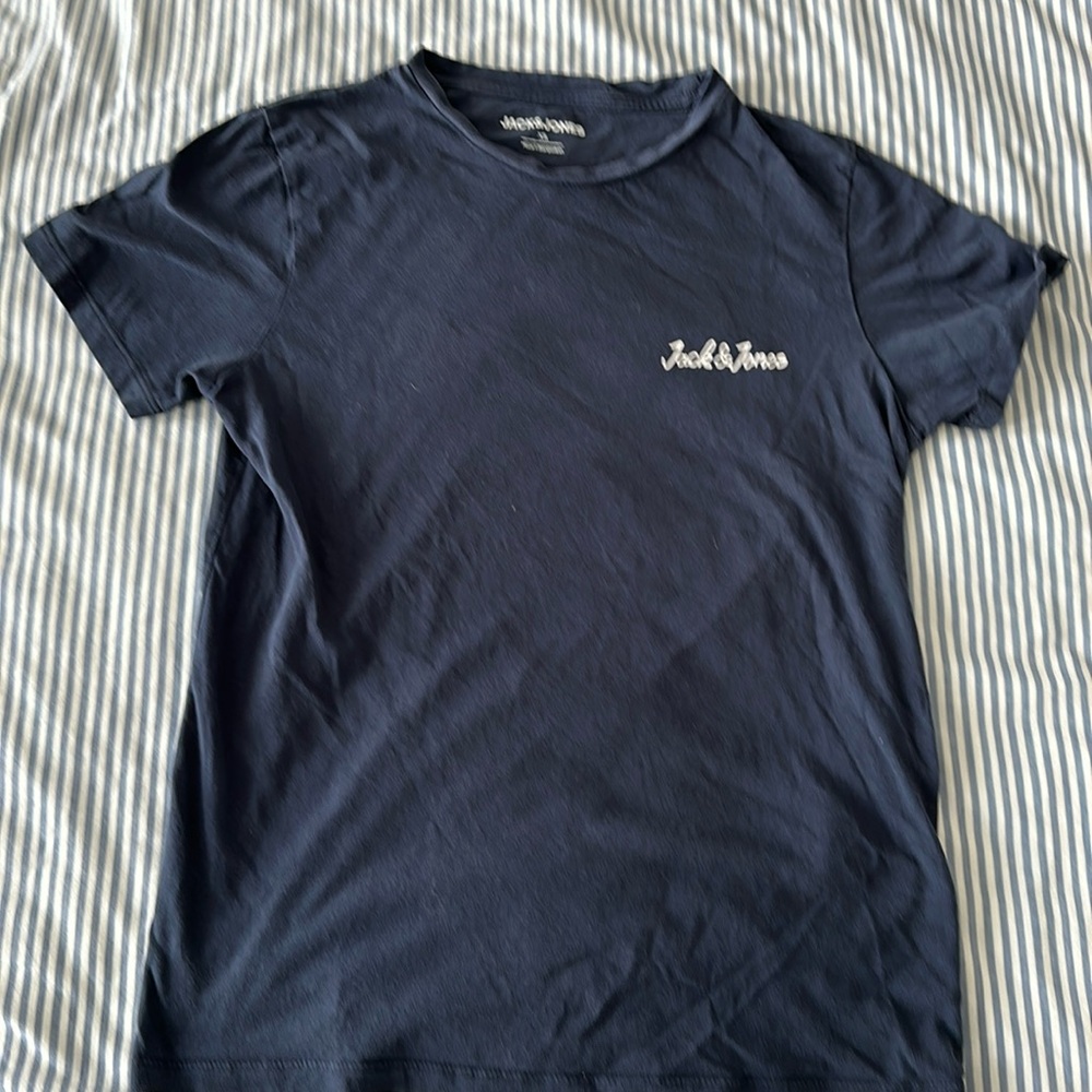Blue Jack & Jones Logo Crewneck Tee